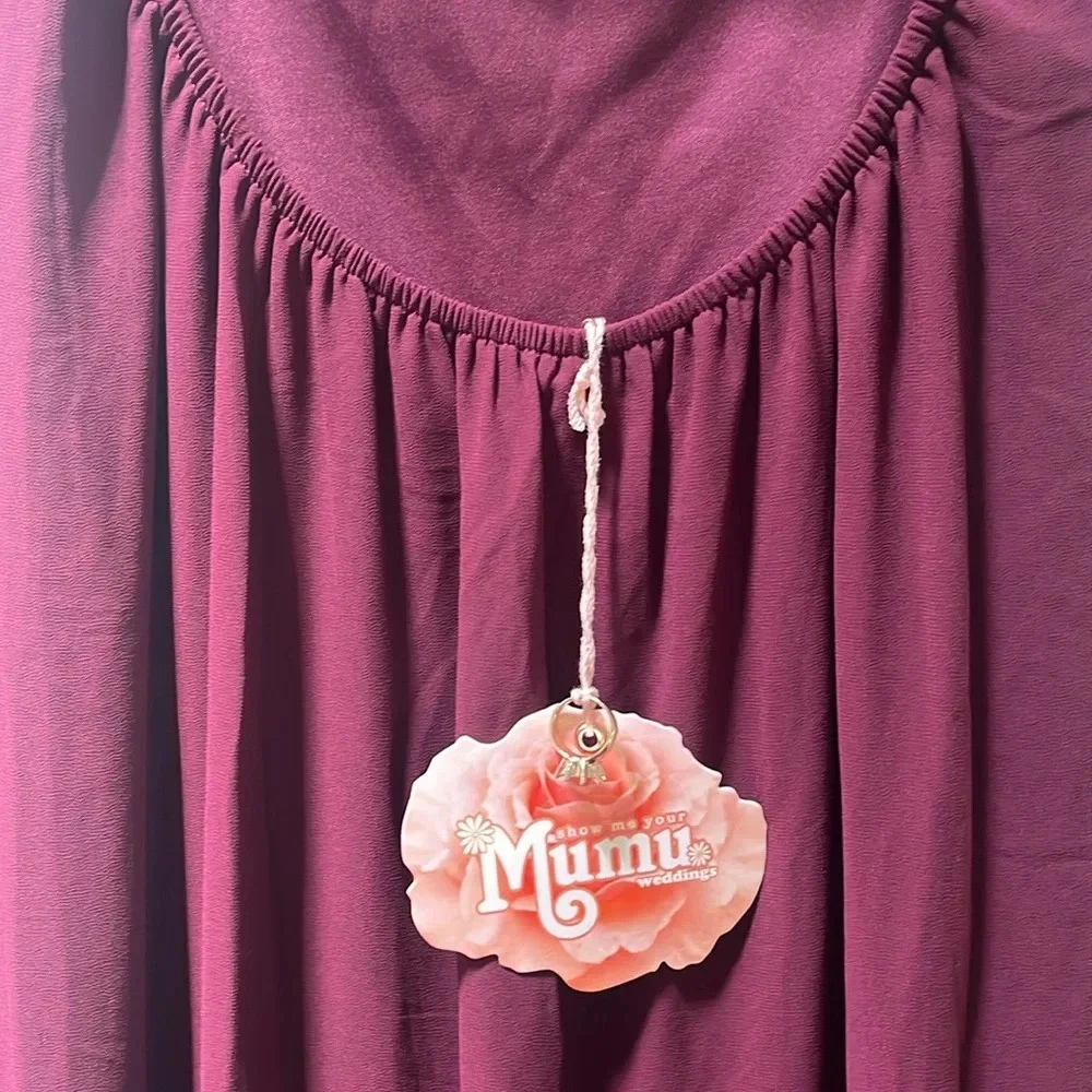 NWT Show Me Your Mumu “Sirene” Merlot Red Strapless Maxi Dress - Picture 4 of 9